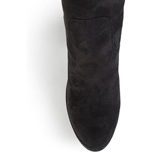 Brinley&Co Women's Over The Knee Boot Faux Suede Block Heel Zip Detail Black 7R - Picture 3 of 5